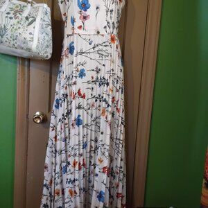 Beautiful! Spring, Summer, Fall Flowey Maxi Dress with Tie Back!